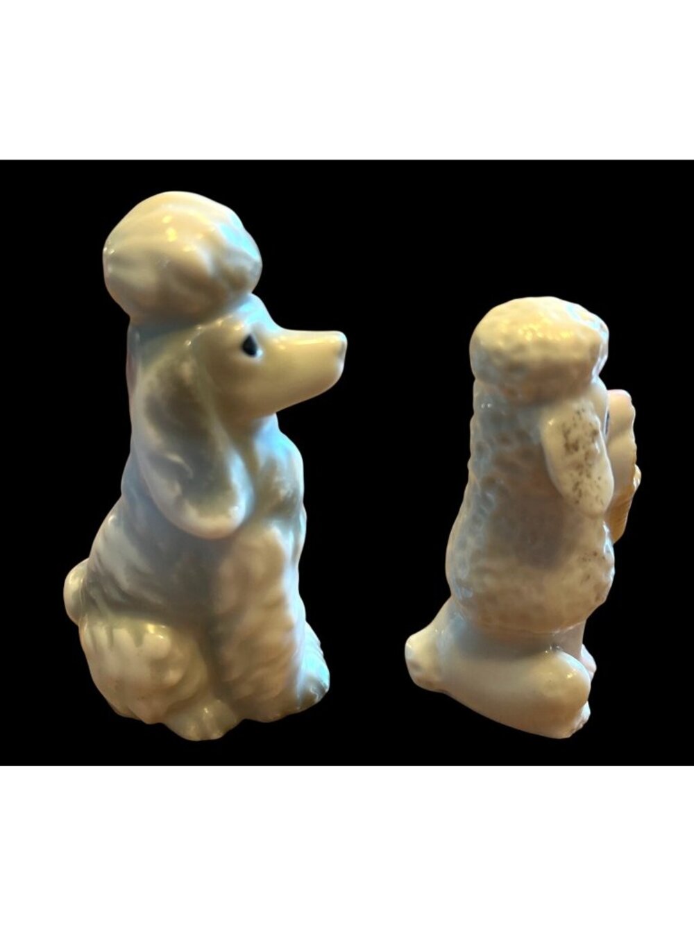 Vintage Mini Ceramic Poodle Figurines Set Japan Collectible Decor - Picture 4 of 5
